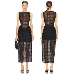 Wynn Hamlyn Margot Lace Maxi Dress Twist Front Party Elegant Statement Sz 0